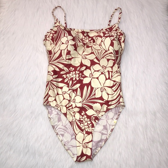 summersalt Swim Summersalt Womens Classic Floral Red And Cream One